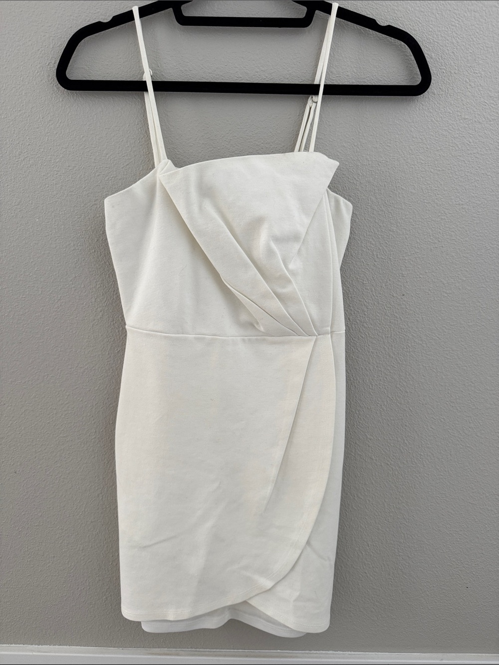Lulu's White Asymmetrical Draped Mini Dress